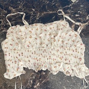 Small floral crop top tank